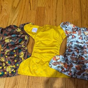 Carhartt, Camping, Yellow Set of 3 Cloth Pocket Diaper Covers
